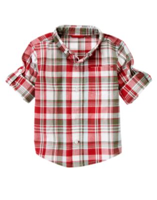 Plaid Roll Cuff Shirt