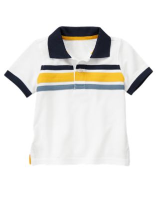 Chest Stripe Pique Polo Shirt
