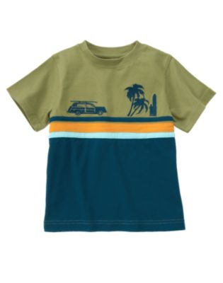 Beach Scene Stripe Tee