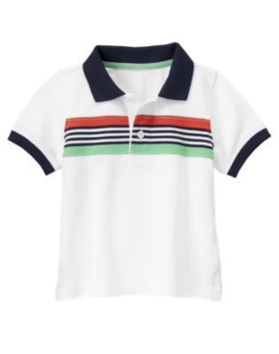Chest Stripe Pique Polo Shirt