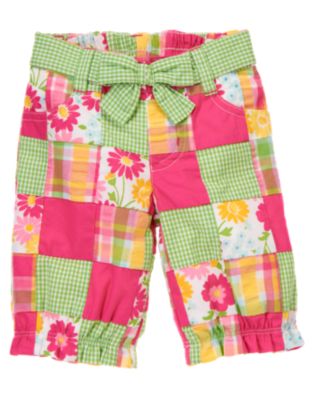 Flower Patchwork Crop Pant