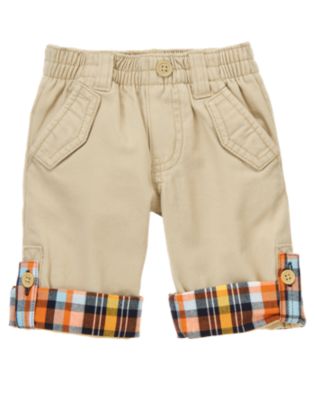 Plaid Cuff Khaki Pant