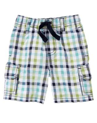 Checked Seersucker Cargo Short