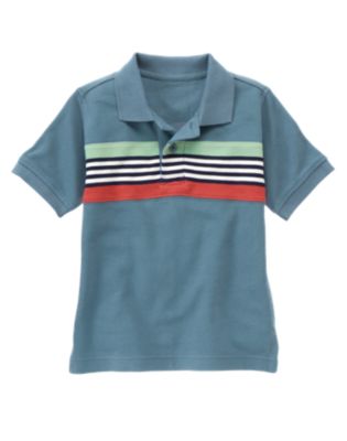 Chest Stripe Pique Polo Shirt