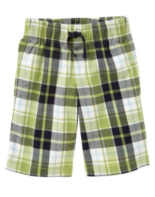 Drawstring Plaid Short
