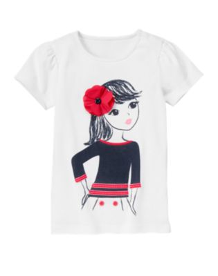 Corsage Poppy Nautical Girl Tee