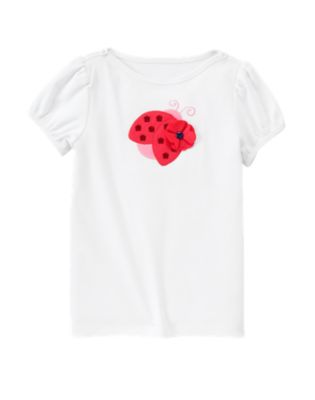 Poppy Sequin Ladybug Boatneck Tee