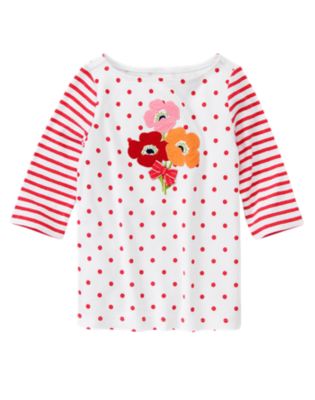 Bow Poppy Dot Stripe Tee