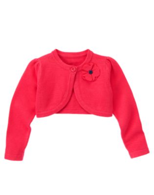 Corsage Crop Sweater Cardigan