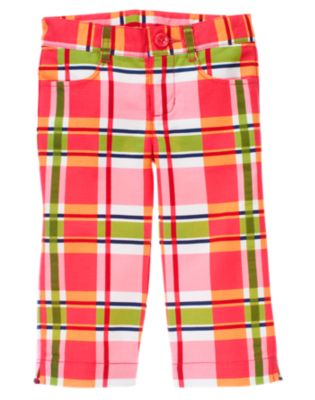 Plaid Pique Capri Pant