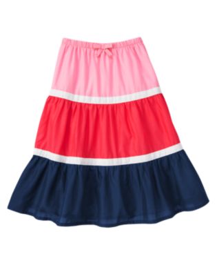 Colorblock Tiered Skirt