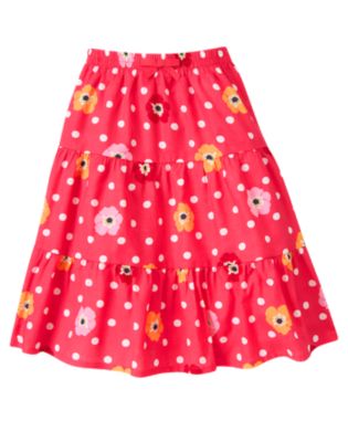 Dot Poppy Tiered Skirt