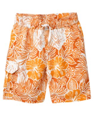 Tropical Hibiscus Swim Trunk