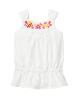 Embroidered Flower Top