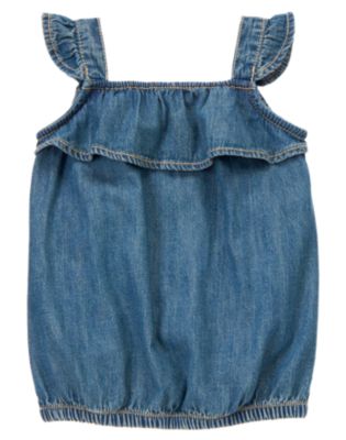 Flutter Sleeve Denim Top