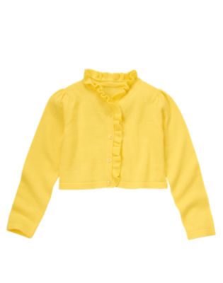 Ruffle Crop Sweater Cardigan