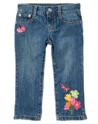 Dragonfly Flower Crop Jean