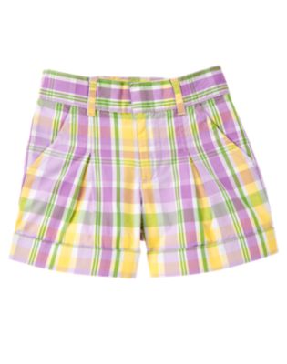 Plaid Cuff Short