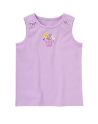 Watering Can Ruffle Sleeve Tank