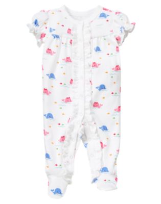 Whale Short Sleeve Footed One-Piece