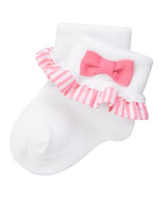 Stripe Seersucker Ruffle Sock