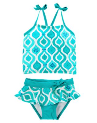 Bow Mosaic Print Tankini