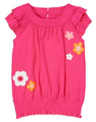 Sequin Flower Ruffle Top