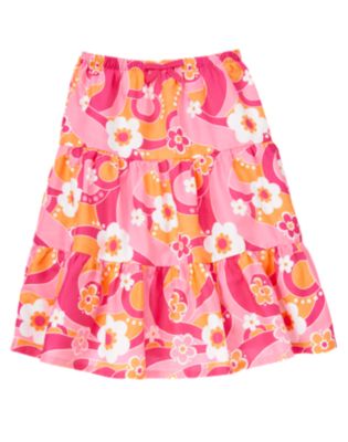 Flower Swirl Tiered Skirt
