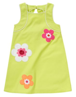 Sequin Flower Pique Dress