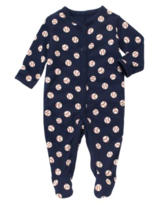Baseball Footed One-Piece