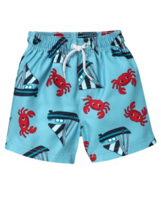 Crab Sailboat Swim Trunk