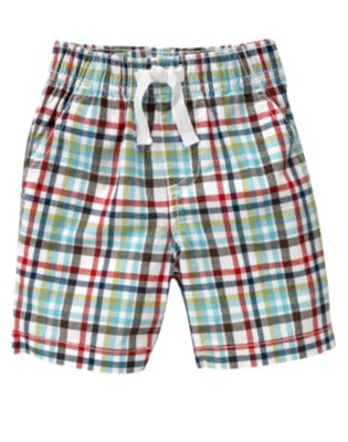 Pull-On Plaid Short