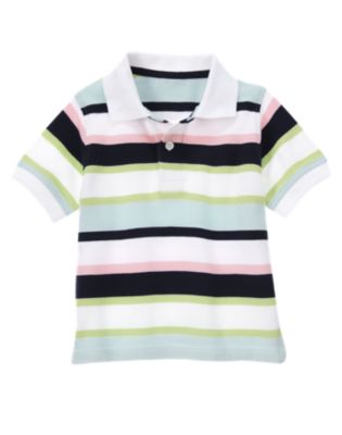 Stripe Pique Polo Shirt