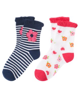 Poppy Stripe Sock Two-Pack