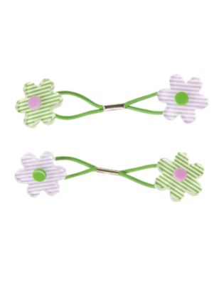 Stripe Flower Pony Holder Two-Pack