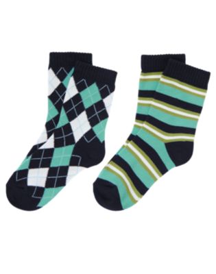 Argyle Stripe Sock Two-Pack