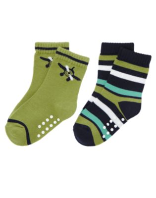 Sea Plane Stripe Sock Two-Pack