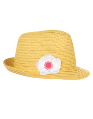 Flower Corsage Straw Fedora