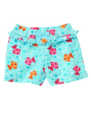 Fish Bubble Ruffle Bow Short
