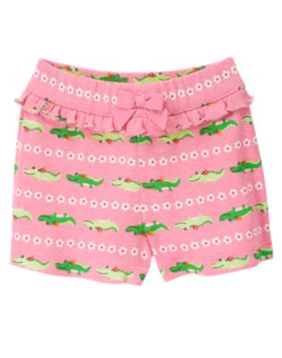 Crocodile Ruffle Bow Short