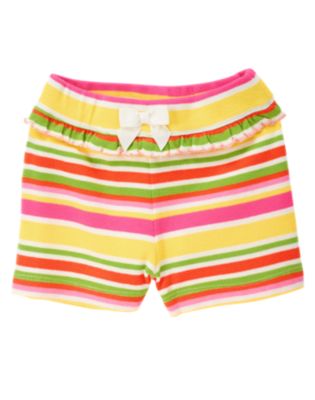 Stripe Ruffle Bow Short