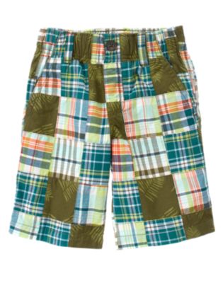 Leaf Plaid Patchwork Short