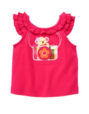 Koala 3-D Camera Ruffle Tank