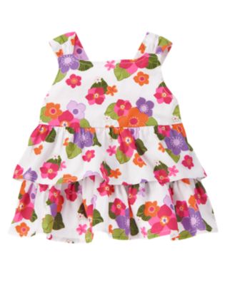 Tropical Flower Tiered Top