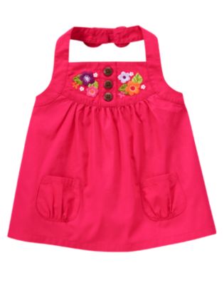 Embroidered Flower Halter Top