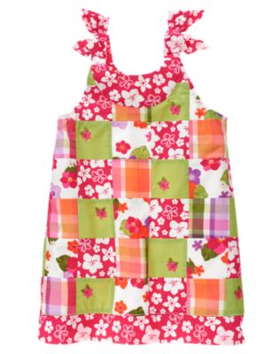 Embroidered Flower Patchwork Dress