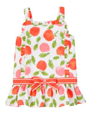 Tipped Bow Ruffle Peach Top