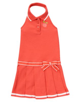 Gem Peach Pique Halter Dress