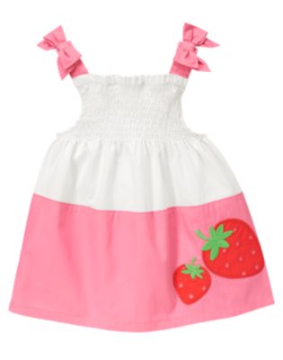 Strawberry Colorblock Smocked Top