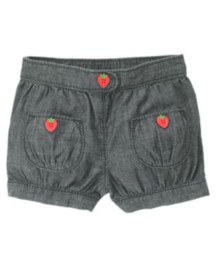 Strawberry Button Chambray Short